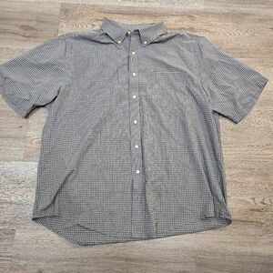 Puritan Mens 2XL Wrinkle Resistant Button Down Short Sleeve Shirt checkered XXL